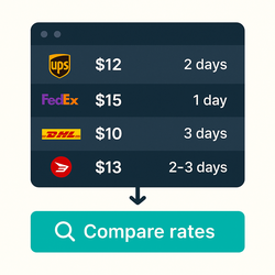 darwynnshipper compare courier rates feature illustration